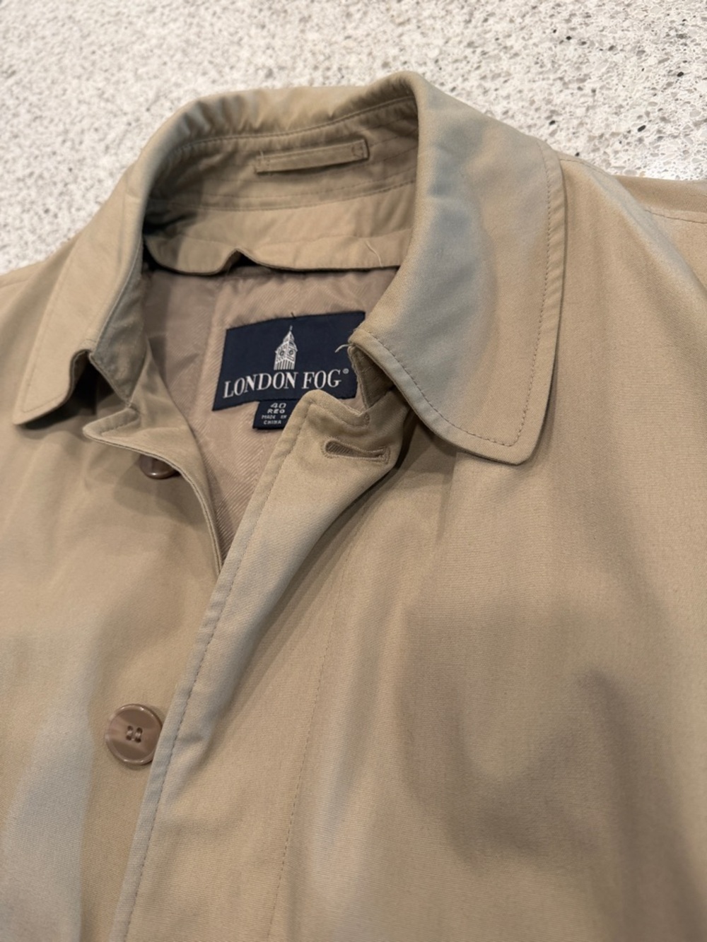 London Fog Men's Trench Coat in Khaki Tan 40R